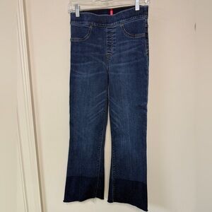 SPANX: Women's Blue Medium Wash Denim Cropped Flare, Size S